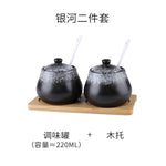 Tanque de armazenamento de cerâmica japonesa retrô para tempero de casa conjunto de garrafas de óleo tanque de sal restaurante comercial louça