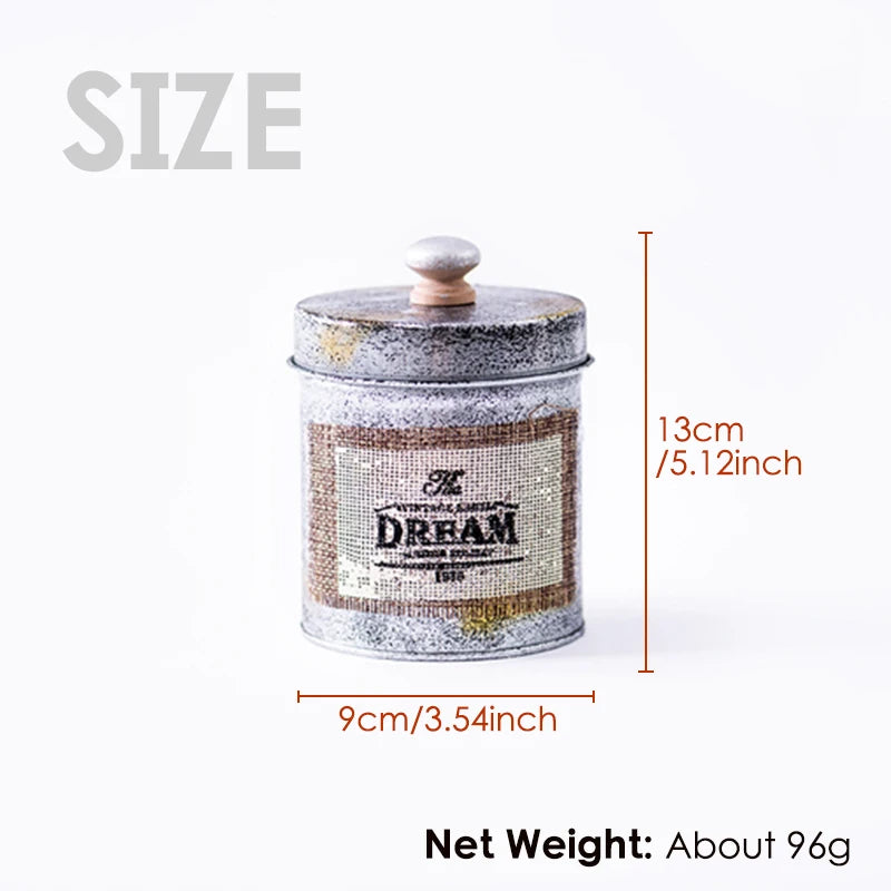 Tanque De Armazenamento De Café Retro, Lron Vintage, Cereal Seco, Frascos De Nozes, Adereços De Fotografia, Recipiente De Cozinha, Home Decor, Metal Selado Latas