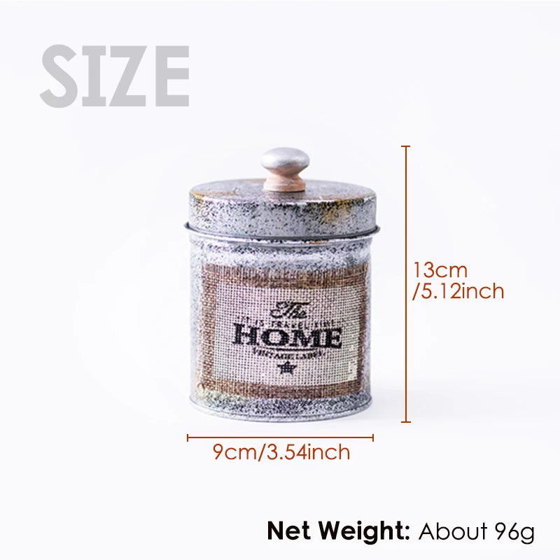 Tanque De Armazenamento De Café Retro, Lron Vintage, Cereal Seco, Frascos De Nozes, Adereços De Fotografia, Recipiente De Cozinha, Home Decor, Metal Selado Latas