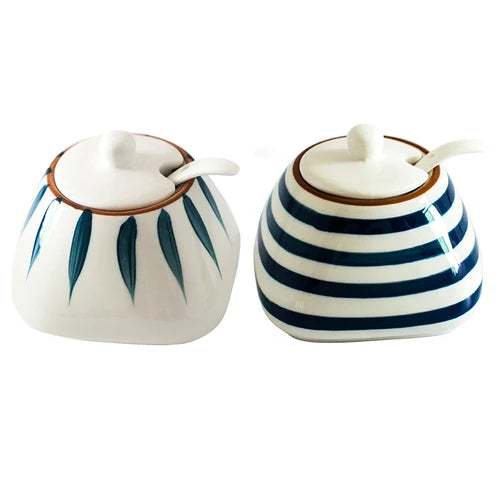 Estilo japonês tempero garrafa cerâmica saleiro cozinha recipiente de armazenamento de alimentos doméstico pimentão pimenta shaker dispensador de alimentos