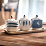 Estilo japonês tempero garrafa cerâmica saleiro cozinha recipiente de armazenamento de alimentos doméstico pimentão pimenta shaker dispensador de alimentos