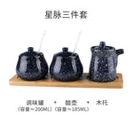 Tanque de armazenamento de cerâmica japonesa retrô para tempero de casa conjunto de garrafas de óleo tanque de sal restaurante comercial louça