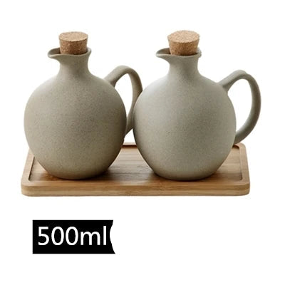 Frasco De Tempero De Cerâmica Doméstico, Pote De Azeite, Garrafa De Vinagre, Utensílios De Cozinha, Recipiente De Armazenamento De Alimentos De Porcelana, Garrafa De Molho De Soja