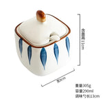 Estilo japonês tempero garrafa cerâmica saleiro cozinha recipiente de armazenamento de alimentos doméstico pimentão pimenta shaker dispensador de alimentos