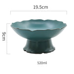 Criativo alto azul tigela de cerâmica prato salada frutas macarrão sobremesa placa restaurante do hotel utensílios cozinha porcelana novo