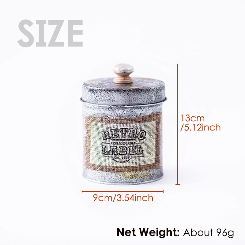 Tanque De Armazenamento De Café Retro, Lron Vintage, Cereal Seco, Frascos De Nozes, Adereços De Fotografia, Recipiente De Cozinha, Home Decor, Metal Selado Latas