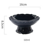 Criativo alto azul tigela de cerâmica prato salada frutas macarrão sobremesa placa restaurante do hotel utensílios cozinha porcelana novo