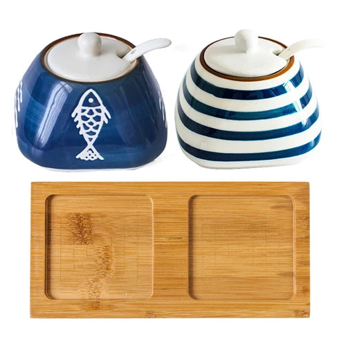 Estilo japonês tempero garrafa cerâmica saleiro cozinha recipiente de armazenamento de alimentos doméstico pimentão pimenta shaker dispensador de alimentos