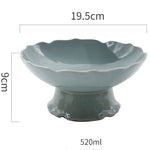 Criativo alto azul tigela de cerâmica prato salada frutas macarrão sobremesa placa restaurante do hotel utensílios cozinha porcelana novo