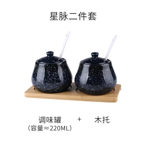 Tanque de armazenamento de cerâmica japonesa retrô para tempero de casa conjunto de garrafas de óleo tanque de sal restaurante comercial louça