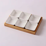 Criativo placa de lanche cerâmica branco dividir frutas secas caixa frutas lanches variedade combinação do agregado familiar molho sobremesa sushi placa