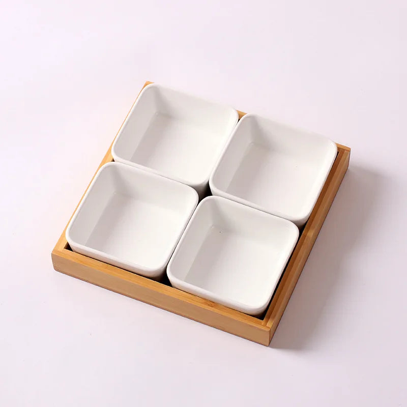 Criativo placa de lanche cerâmica branco dividir frutas secas caixa frutas lanches variedade combinação do agregado familiar molho sobremesa sushi placa
