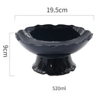 Criativo alto azul tigela de cerâmica prato salada frutas macarrão sobremesa placa restaurante do hotel utensílios cozinha porcelana novo