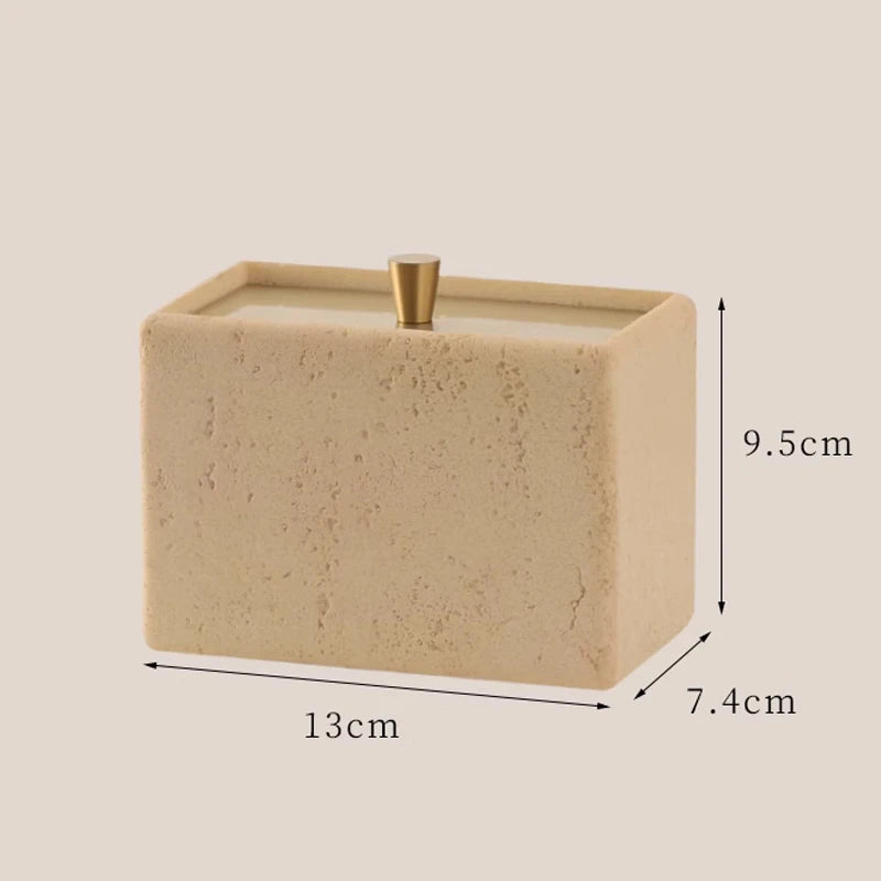 Estilo Wabi-Sabi Compartimentos Duplos, Cotonete Vintage, Porta Palito, Multi-funcional Desktop Storage, Home Decoratio