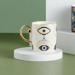 Hamsa Mão de Fátima Criativa Caneca De Café De Cerâmica, Copo De Novidade De Leite Turco, Olho Azul Malvado, Presentes Para Casais