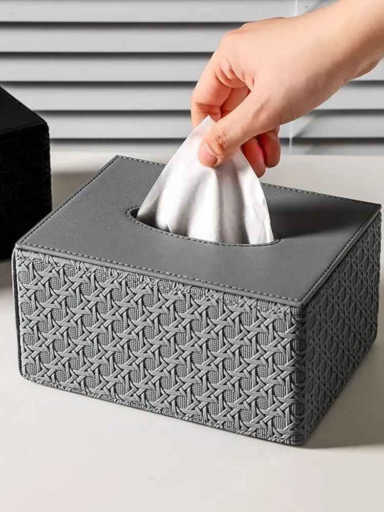 Caixa de tecido simples de luxo leve, sala de estar, mesa de centro, quarto, armazenamento de mesa, enfeites pequenos, decoração de casa