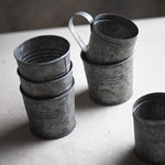 Mini copo de ferro para flores, copo retrô de metal pequeno com alça, vaso de plantas, adereços para fotografia, ferramentas de decoração para casa