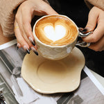 Ahunderjiaz-Retro Casa Caneca De Café, Pires E Xícara De Cerâmica Criativa Com Alça, Copos De Casa, Presente De Aniversário, Novo, 2024