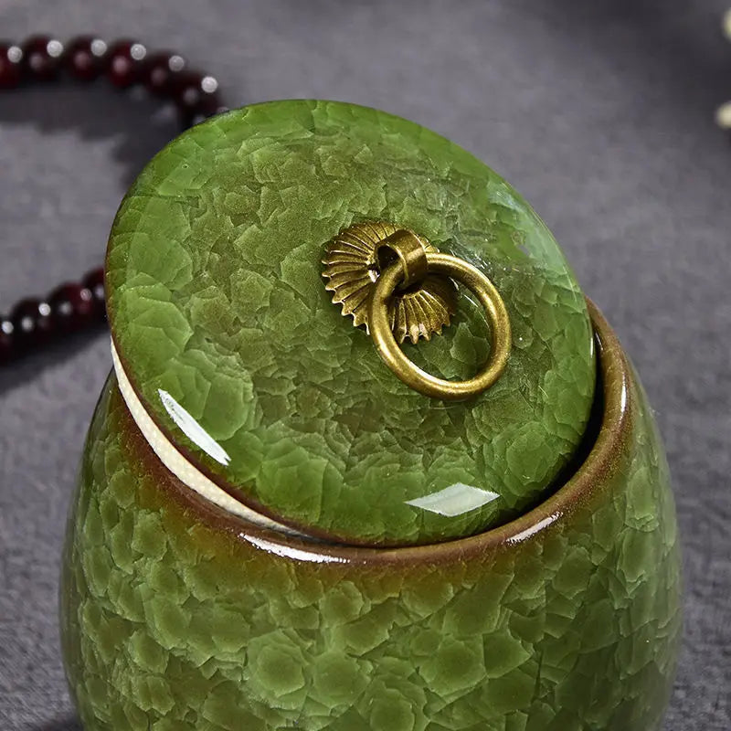 Criativo Ice Crack Cerâmica Chá Caddy, Mini Portátil Selado Jar, Castiçal, Vela Frasco com Tampa, Caixa De Jóias, Porcelana, Home Decor