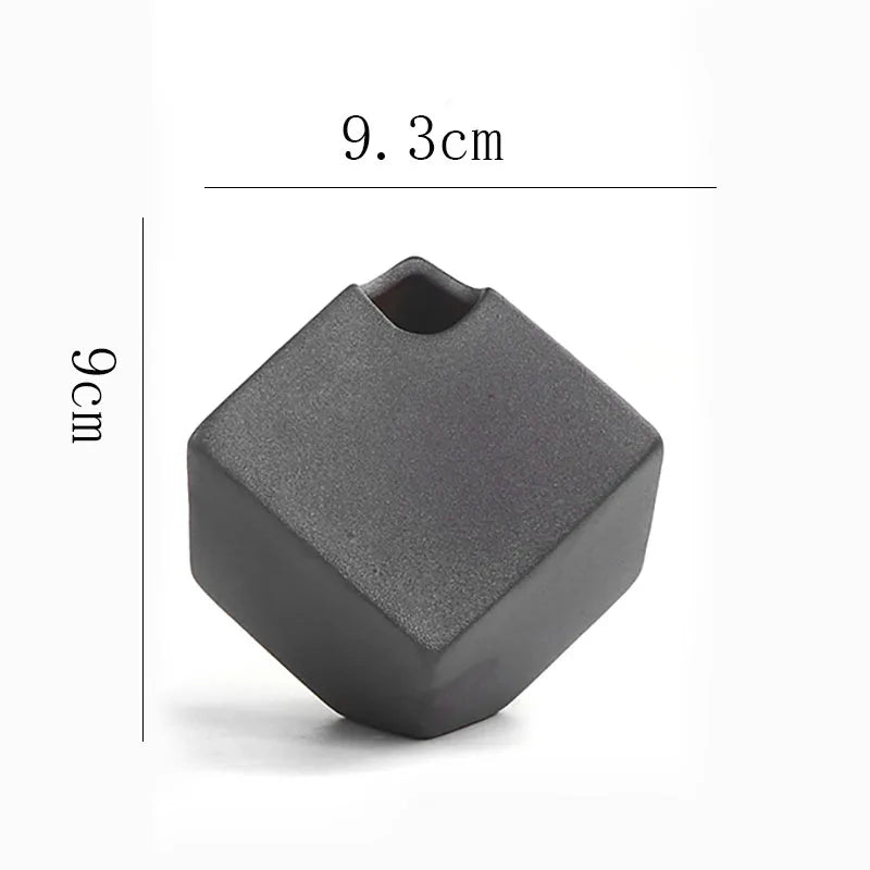 Faiança Flower Ware Vaso cerâmico, recipiente hidropônico japonês, ornamento doméstico vintage, mesa de jantar da sala de estar preto e branco