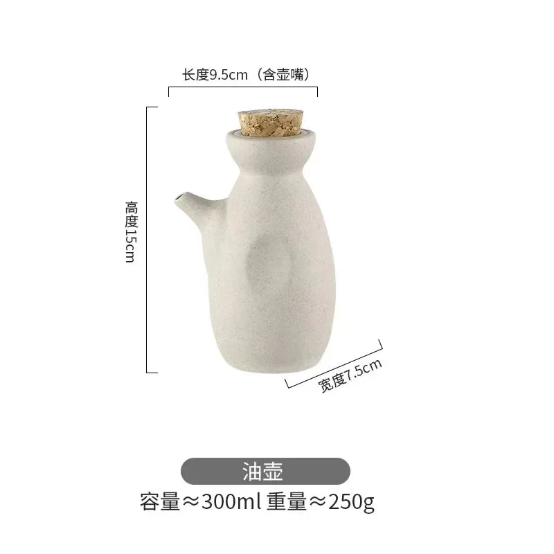 Frasco De Tempero De Cerâmica Retro com Tampa De Madeira, Garrafa De Armazenamento De Pimenta, Sal Redondo e Pimenta, Ferramenta De Cozinha