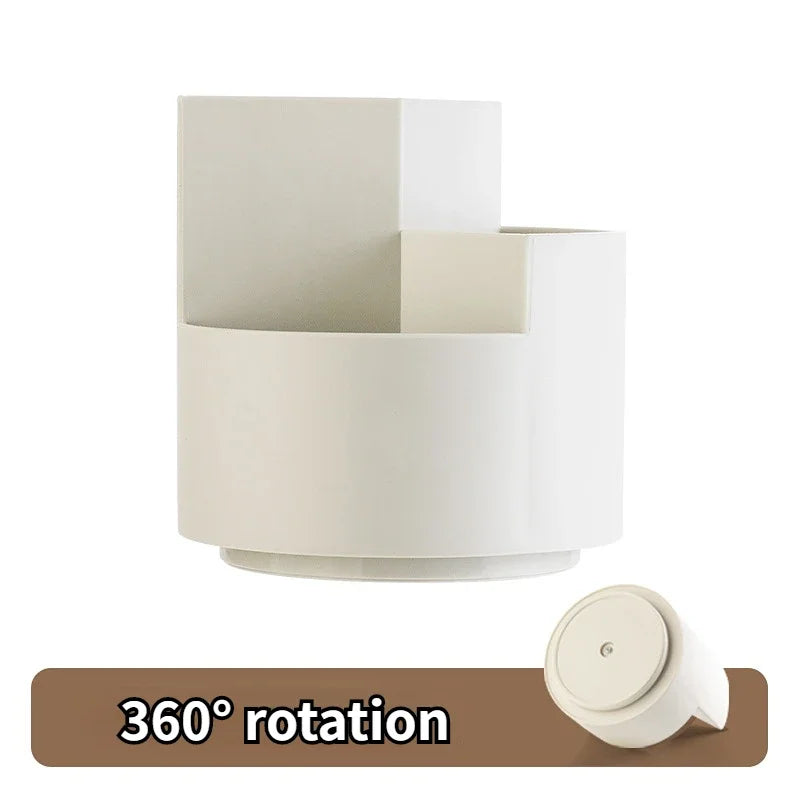 360 ° Caixa de armazenamento de pincel de maquiagem rotativa balde ins lápis de sobrancelha batom transparente de grande capacidade