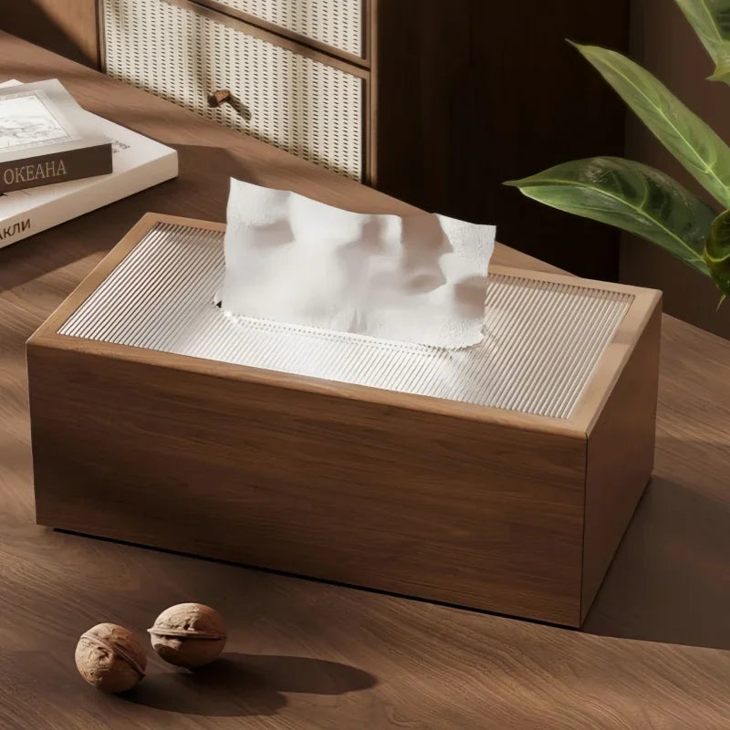 Estilo chinês Minimalista Caixa De Tecido De Madeira, Adequado Para Tecido Removível, Sala De Estar Em Casa, Quarto, Escritório, Desktop Ferramenta Organizadora