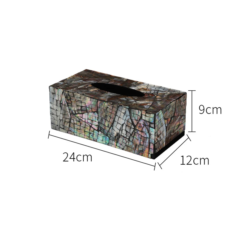 Ahunderjiaz-Original Colorido Shell Caixa De Tecido, Sala De Armazenamento, Luz, Luxo, Casa, Cozinha, Ornamentos Decorativos