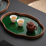 Bandeja de vidro com flores da begônia, xícara de chá, organizador de joias, bandeja para festa, sala de hóspedes, sala de jantar, evento