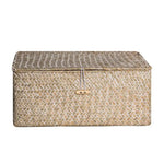 Handmade Woven Seaweed Storage Basket com Tampa, Caixa De Acabamento, Organizador Do Armário, Banho Diversos, Recipiente De Toalha Cosmética