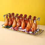 Aço inoxidável BBQ Chicken Leg Racks, Portable Outdoor Camping Churrasqueira, Acessórios de cozinha doméstica, 2Pcs por conjunto