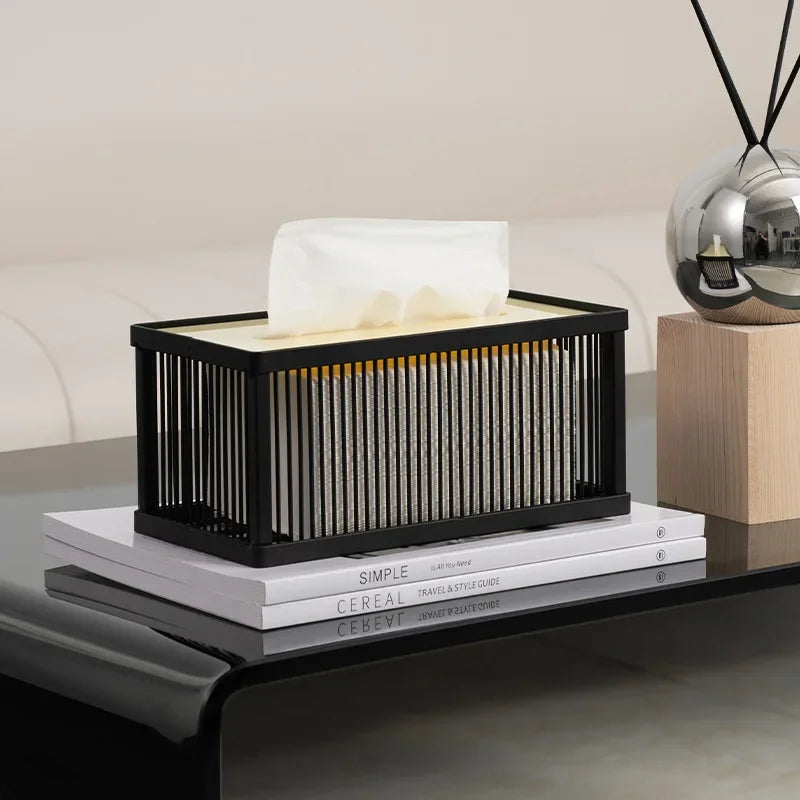 Ahunderjiaz-Caixa De Tecido De Metal Para Mesa De Jantar, Hotel, Banheiro, Casa, Decoração De Armazenamento De Cozinha, Estilo Moderno