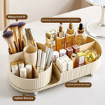 360 graus de rotação desktop caixa armazenamento maquiagem luxo cosméticos skincare batom jóias classificação recipiente organizador doméstico