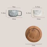 Retro Elegante Copo De Café De Cerâmica, Design Original, Copos De Chá Da Tarde, Copos De Madeira, Copo De Água De Escritório, Canecas De Leite, Copos