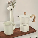 Conjunto de cafeteira moedor de mão, conjunto de moedor de mão caixa de presente, pote moka conjunto de 6 peças, com copo, lixeira de feijão, papel de filtro e colher de escova de feijão