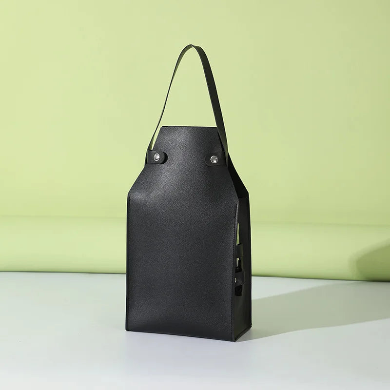 Saco de embalagem do vinho vermelho do couro do plutônio com alças, portadores reutilizáveis do vinho, bolsa de champanhe, saco de embalagem de 2 garrafas