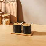 Jarra de cerâmica com padrão de pedra criativa, pote de óleo, garrafa de pimenta, cozinha doméstica, pimenta, açúcar, sal, recipiente de armazenamento de alimentos