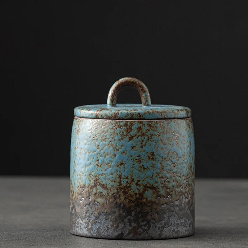 Frascos De Armazenamento Selados De Cerâmica Retro, grés De Chá, Resistente à Umidade, Frascos Japoneses, Quatro Estações, Jarra De Armazenamento Doméstico