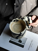 AhunderJiaz-Clássico Retro Creme Tinta Artesanal Cerâmica Caneca, Copos De Café Leite, Utensílios De Beber Casa, Conjunto De Copos De Casa