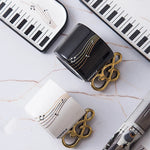 Xícara de café cerâmica europeia com pires, caneca latte caseira, leite matinal delicado, caneca de aveia, piano tecla preta e branca, 200ml