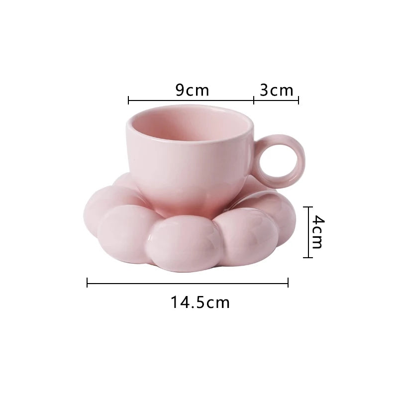 Ahunderjiaz-Modern Cloud Copo De Café De Cerâmica Com Coaster, Utensílios De Cozinha Conjunto, Casa, Escritório, Novo