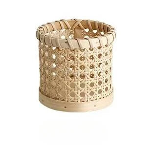 Estilo nórdico rattan tecido coleção bandeja cesta alça de couro pequena cesta circular aromaterapia conjunto chá cesta pão