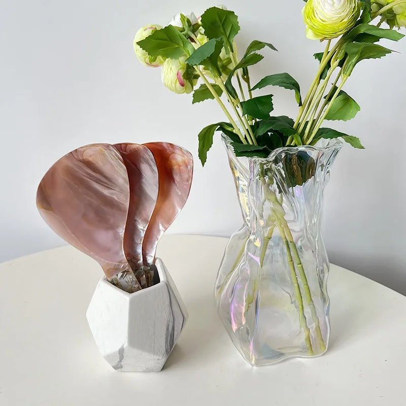 AhunderJiaz-Nordic Natural Concha Colher De Sopa, Colheres De Restaurante, Utensílio De Cozinha Retro Casa, Conjuntos De Louça