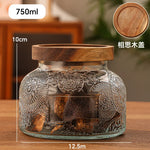 Vidro Selado Latas para Lanches Grãos Doces e Materiais Medicinais, Vintage Girassol Onda, Jarra De Armazenamento De Vidro, Latas De Café, Temperos