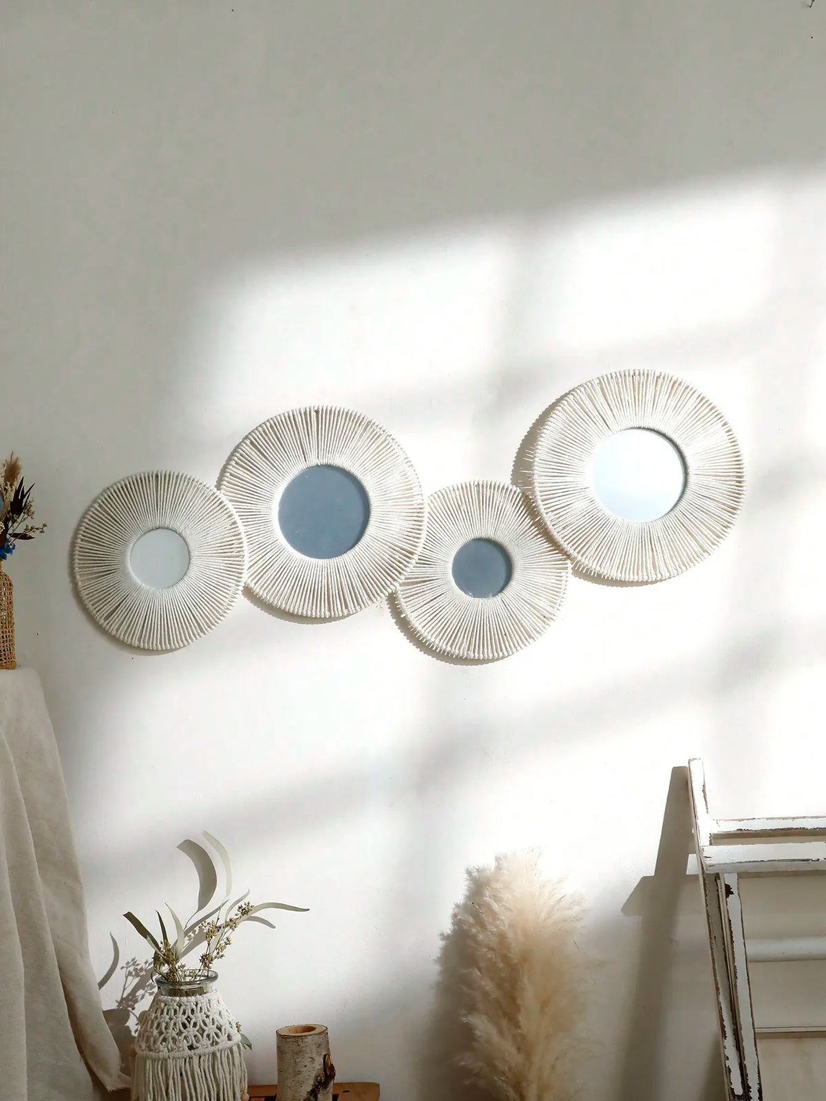 Espelho de Parede Macramê Artesanal Boho