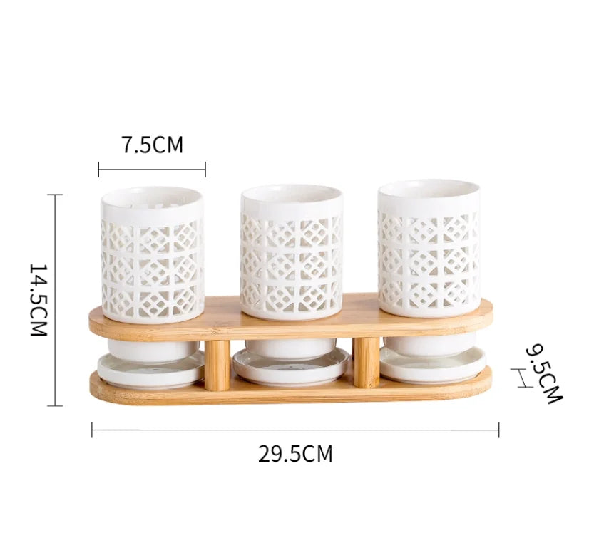Conjunto de hashis de cerâmica, conjunto multifuncional de tubos para armazenamento de colher, hashi e garfo caixa de armazenamento de cozinha