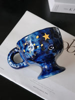 Ahunderjiaz-Retro Azul Cerâmica Caneca De Café, Cozinha Beber Set, Home Drinkware, Drinkware Decoração