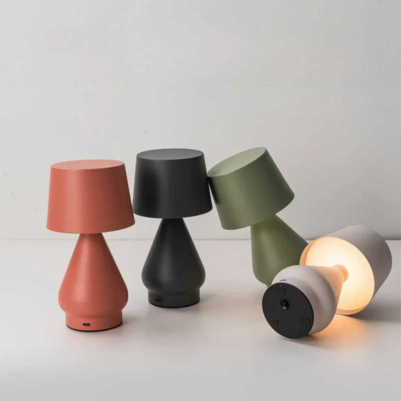 Criativo candeeiro de mesa decoração usb ferro recarregável luz escurecimento para casa interior quarto barra jantar led decoração candeeiro mesa