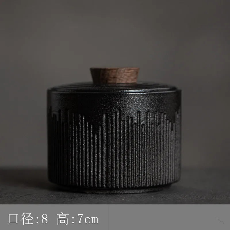 Pequeno Ceramic Tea Caddy Coffee Can, Lanches portáteis Frasco Selado, Tanque De Armazenamento Decorativo, Organizador De Alimentos, Frascos De Doces