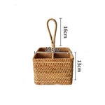 Caixa De Armazenamento De Rattan Artesanal Para Sala De Estar, Cesta De Mesa De Café, Top De Vinho Tinto, Rack De Armazenamento, Decoração De Mobiliário Doméstico